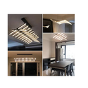 Ver imagem 5 de Lustre de Led Luminária Moderna Espinha de Peixe 3 Cores Controle Remoto 100w - Brinovar