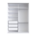 Ver imagem 6 de Guarda-Roupa Solteiro 2 Portas de Correr 1 com Espelho 3 Gavetas Aura Branco