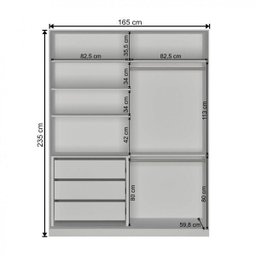 Guarda-Roupa Solteiro com Espelho 2 Portas de Correr Rc2002 - 4