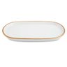 Bandeja Oval em Cerâmica Branca com Borda Dourada 27cm - 1