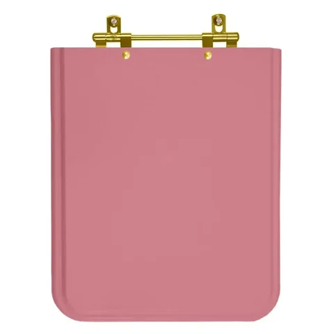 Assento Sanitário Square Wild Rose (Rosa) para vaso Incepa com Ferragem Dourada