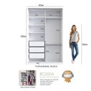 Ver imagem 5 de Guarda-Roupa Infantil 2 Portas de Correr 1 com Espelho 3 Gavetas Elara Branco