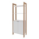 Ver imagem 1 de Estante Multiuso com 2 Portas Branco/nogal Tecnomobili Az1009 Cor: Amêndoa/branco