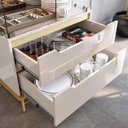 Ver imagem 4 de Cristaleira de Vidro com LED 100% MDF Adhalia Off White/Dourado Lukaliam