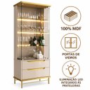 Ver imagem 3 de Cristaleira de Vidro com LED 100% MDF Adhalia Off White/Dourado Lukaliam