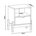 Ver imagem 2 de Mesa De Cabeceira 1 Gaveta Pés Madeira Maciça Branco
