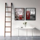 Ver imagem 2 de kit 2 Quadros Fotografias Londres 24x18cm - com vidro:Madeira preta