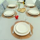 Ver imagem 7 de Kit 20 Pçs Jogo Americano Imitando Tronco De Árvore Supla Sousplat Pvc Mesa Posta Marrom Claro