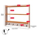 Ver imagem 5 de Armário Suporte Xícaras Armarinho Amélia Nicho Ganchos Organizador – Off White/cinamomo – Rpm