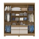 Ver imagem 3 de Guarda Roupa Roupeiro Casal 64110ES 04 Portas 04 Gavetas c/ Espelho Bilbao Amendola Touch Demóbile