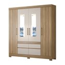 Ver imagem 2 de Guarda Roupa Roupeiro Casal 64110ES 04 Portas 04 Gavetas c/ Espelho Bilbao Amendola Touch Demóbile