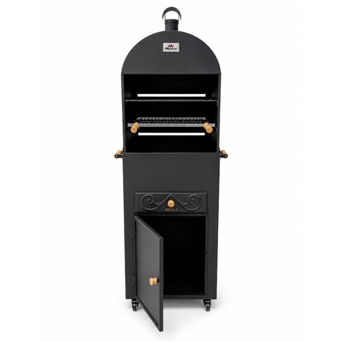 Churrasqueira Gourmet a Carvão com Rodas e Chaminé 136x44cm
