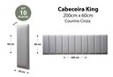 Ver imagem 2 de Placas Cabeceira Modulada Adesiva King Estofada 200cm x 60cm Kit 10 Placas - Courino Cinza