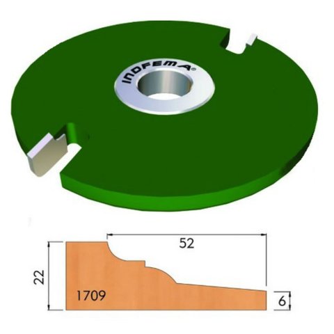 Fresa Almofada Ø 170 mm x 22 mm x Furo 30 mm - 02Z Widea 170901 Indfema
