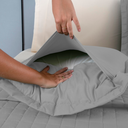 Ver imagem 6 de Kit Colcha Cobre Leito Matelado Solteiro 2 Peças Copacabana 300 Fios Cinza