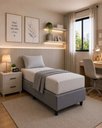 Ver imagem 1 de Base Box para Cama Juvenil Dobrável Suede 188x78cm Bipartido - Cinza