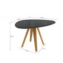 Ver imagem 2 de Mesa de Jantar Kappesberg em Madeira Maciça com Tampo de Vidro Preto Fosco 135cm