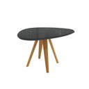 Ver imagem 1 de Mesa de Jantar Kappesberg em Madeira Maciça com Tampo de Vidro Preto Fosco 135cm