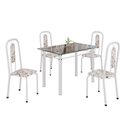 Ver imagem 2 de Conjunto de Mesa Tubular com 4 Cadeiras Lívia Branco/Arabesco