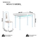 Ver imagem 3 de Conjunto de Mesa Tubular com 4 Cadeiras Lívia Branco/Arabesco