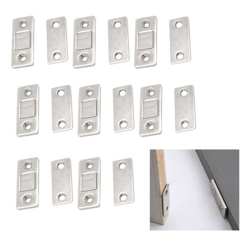Fecho Magnetico 8 Peças Ima Trava Fecha Porta Janela Gaveta Armario Multiuso Ultrafino Resistente Se
