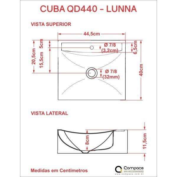 Cuba para Banheiro Q44W Lunna Compace - 3