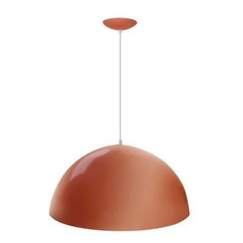 Pendente Onix Poptem meia esfera 30cm cobre e branco
