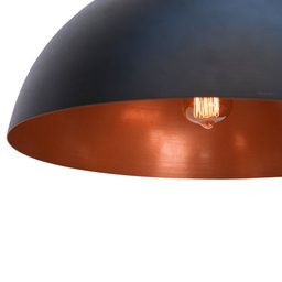 Pendente Onix Poptem meia esfera 30cm cobre e branco - 2