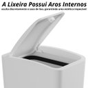 Ver mais imagens de Lixeira 8l com Tampa Click Retangular + Escova Sanitária com Suporte para Banheiro | Astra