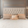 Cabeceira Cama King Casal Box Estofada Capitonê Veneza 195cm Linho Bege - 1