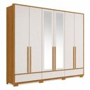 Ver imagem 2 de Guarda Roupa Casal 6 Portas 3 Gavetas NT6035 com Espelho Freijó/Off White Notável Móveis