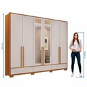 Ver imagem 4 de Guarda Roupa Casal 6 Portas 3 Gavetas NT6035 com Espelho Freijó/Off White Notável Móveis