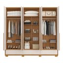 Ver imagem 3 de Guarda Roupa Casal 6 Portas 3 Gavetas NT6035 com Espelho Freijó/Off White Notável Móveis