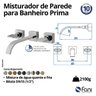 Misturador Parede Bica Alta Preto Fosco Prima 210 Fani - 2