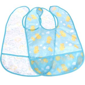 Kit 2 Babador Impermeável com Bolso Cata Migalha Azul Claro