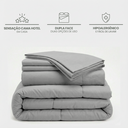 Ver imagem 4 de Kit Edredom Colcha Casal Queen 06 Peças Dupla Face Super Macio Mais 2 Travesseiros 200 Fios Percal H