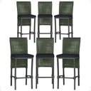 Ver imagem 1 de 6 Banqueta em Alumínio Roma Preta Corda Náutica Tecido 12 Verde