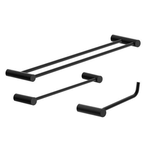 Kit de Acessórios para Banheiro Preto Fosco 3 Peças 2040or Grego Metal