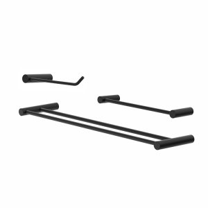 Kit de Acessórios Duplo para Banheiro Orion Suporte Preto 2040or.ptfc