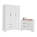 Ver imagem 2 de Roupeiro e Cômoda Livia Nature Branco