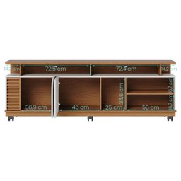 Rack Bancada para Tv até 75 Polegadas com Rodízios Freijo-off White Matte Freijo-off White Matte - 5