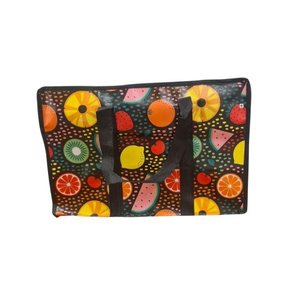 Bolsa Mala Sacola Feira Viagem Armazenamento Multiuso Dobrável em Lona Impermeável com Ziper