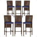 Ver imagem 1 de 6 Banqueta em Alumínio Roma Marrom Corda Náutica Tecido 10