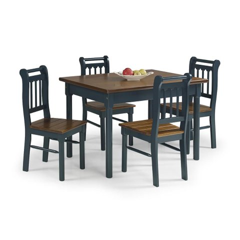 Conjunto Sala de Jantar e Cozinha Com 4 Cadeiras Madeira Maciça AZUL PETRÓLEO