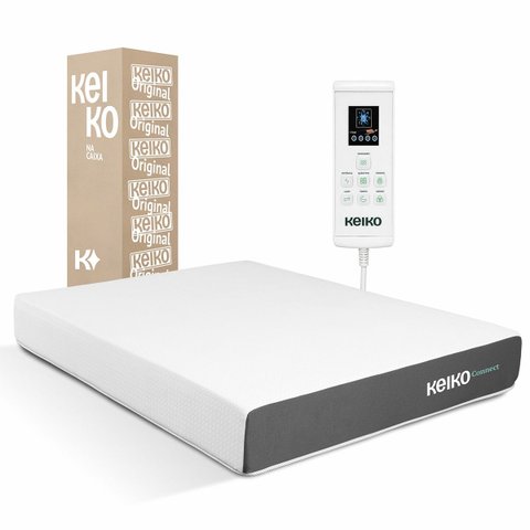 Colchão Queen D33 Connect com Massageador Brinde Travesseiro 25x158x198 Keiko Colchões