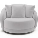 Ver imagem 3 de Poltrona Decorativa para Sala de Estar Base Giratória Witta M03 Veludo Cinza - Lyam Decor
