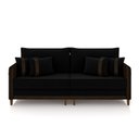 Ver imagem 2 de Sofá Montecarlo 3 Lugares 232cm Veludo/pu Preto/marrom