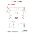 Ver imagem 3 de Cuba de Apoio para Banheiro Q45w Retangular Compace