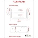 Ver imagem 3 de Cuba de Apoio para Banheiro Q45w Retangular Compace
