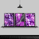 Ver imagem 1 de Kit 3 Quadros Buda Zen Folhas Roxas 24x18cm:Madeira preta
